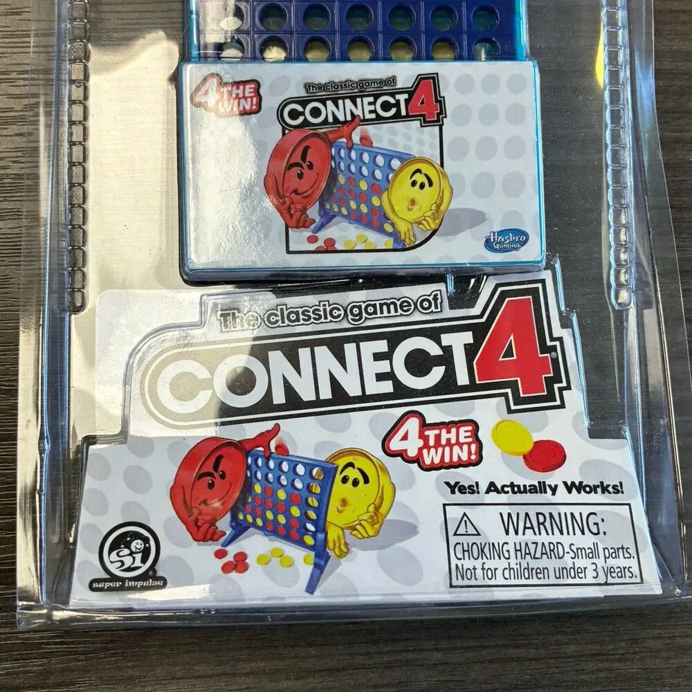 World's Smallest CONNECT 4 Checkers Board Game Toy Miniature Travel Gift New